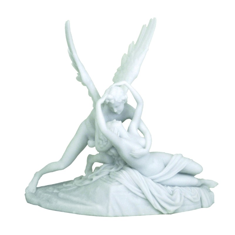 Statua Amore e Psiche di Canova in resina bianca rifinita a mano