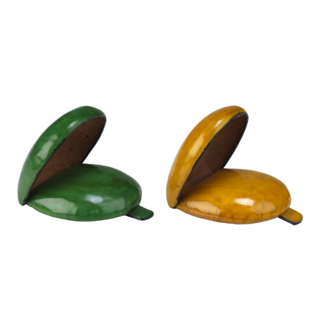 Porta monete a tacco tradizione artigiana fiorentina in cuoio verde