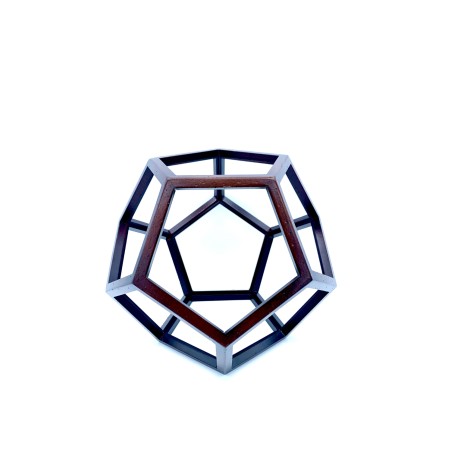 Scultura legno Dodecaedro struttura atomica dell'universo, disegno di Leonardo Da Vinci