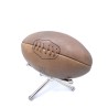 Pallone da rugby cuoio vintage con supporto cromato