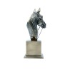 statua testa di cavallo in resina bronzata