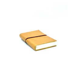 quaderno laccio elastico cuoio piccolo giallo