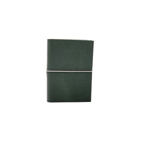 quaderno laccio elastico  cuoio piccolo verde