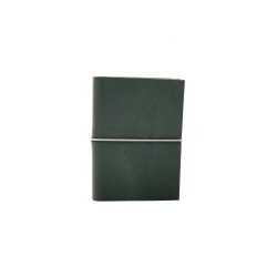 quaderno laccio elastico a righe cuoio piccolo verde