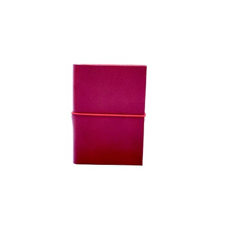 quaderno laccio elastico cuoio piccolo rosso