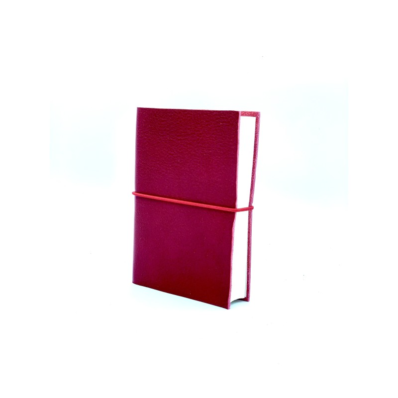 quaderno laccio elastico cuoio piccolo rosso