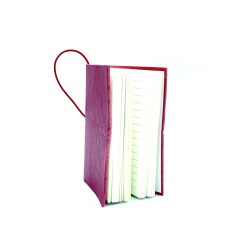 quaderno laccio elastico a righe cuoio piccolo rosso