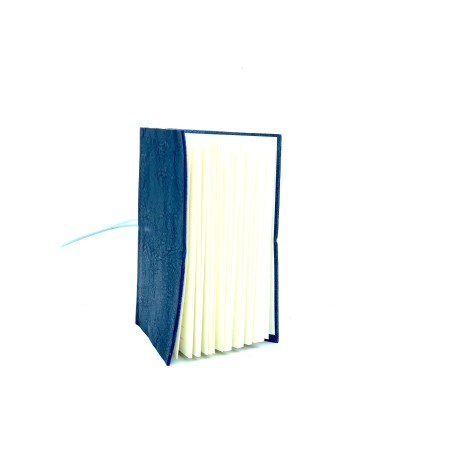 quaderno laccio elastico a righe cuoio piccolo blu