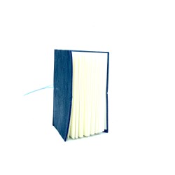quaderno laccio elastico cuoio piccolo blu