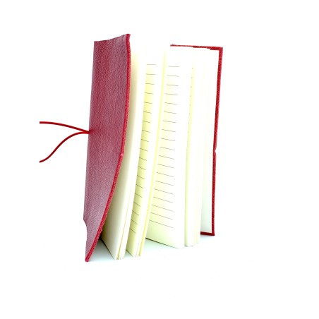 quaderno laccio elastico a righe cuoio medio rosso