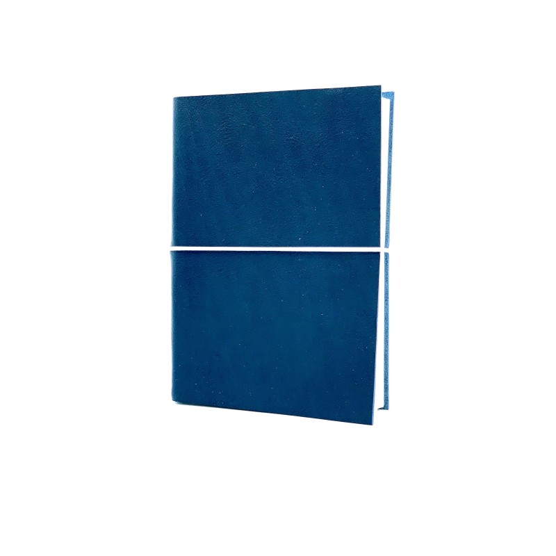quaderno laccio elastico  a righe cuoio medio blu