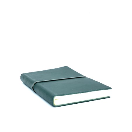 quaderno laccio elastico a righe cuoio medio verde