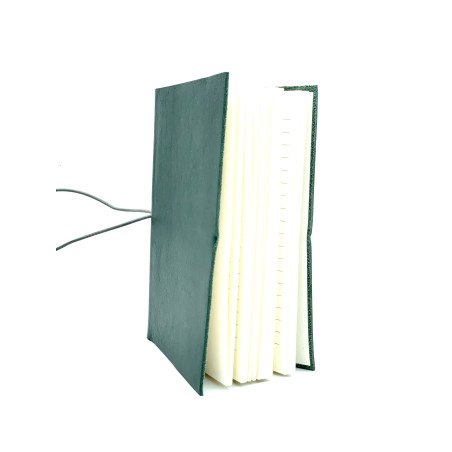 quaderno laccio elastico  cuoio grande verde