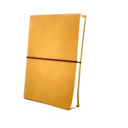 quaderno laccio elastico  cuoio grande giallo