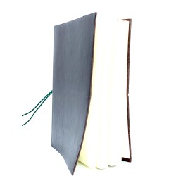 quaderno laccio elastico a righe cuoio grande marrone