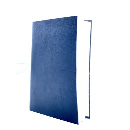 quaderno laccio elastico a righe cuoio grande blu