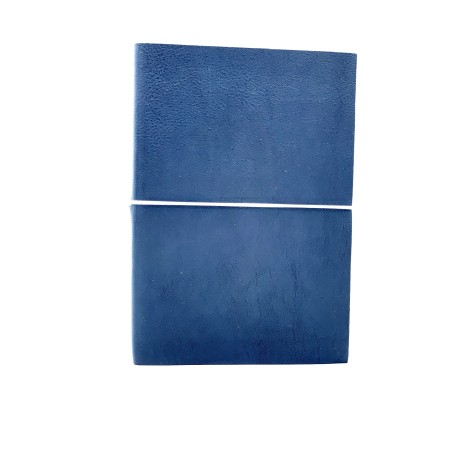quaderno laccio elastico a righe cuoio grande blu