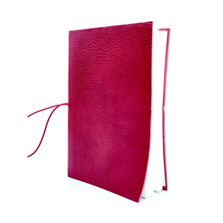 quaderno laccio elastico  cuoio grande rosso