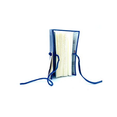 quaderno cuoio con lacci  piccolo blu
