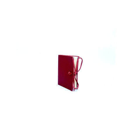 quaderno cuoio con lacci  piccolo rosso