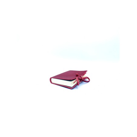 quaderno cuoio con lacci  piccolo rosso