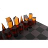 Set scacchiera in plexiglass nero e arancione scuro