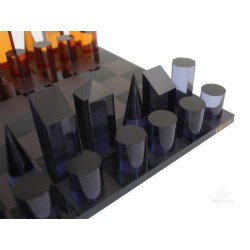 Set scacchiera in plexiglass nero e arancione scuro