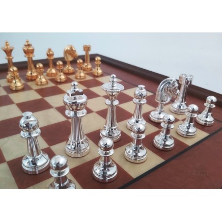 Set scacchiera in radica con scacchi Staunton
