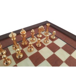 Set scacchiera in radica con scacchi Staunton