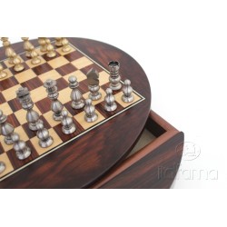 Set scacchiera con cassetto e scacchi Francese