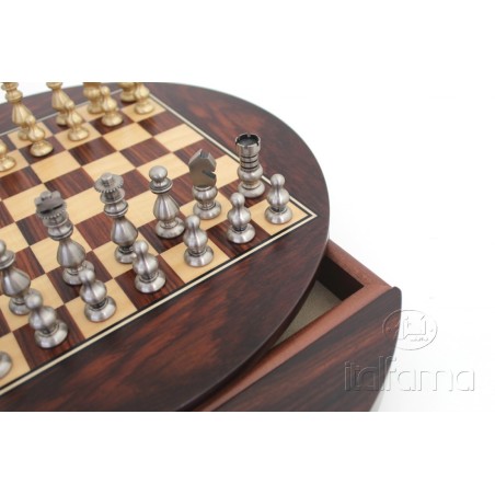 Set scacchiera con cassetto e scacchi Francese