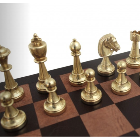 Set scacchiera in pelle e scacchi Staunton Elegance