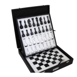 set scacchiera in marmo bianco e nero