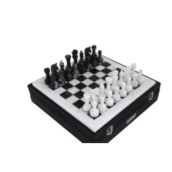 set scacchiera in marmo bianco e nero