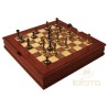 Set scacchiera legno con contenitore