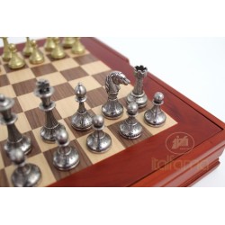 Set scacchiera legno con contenitore