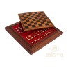 Set magnetico in legno, top in similcuoio e scacchi in metallo