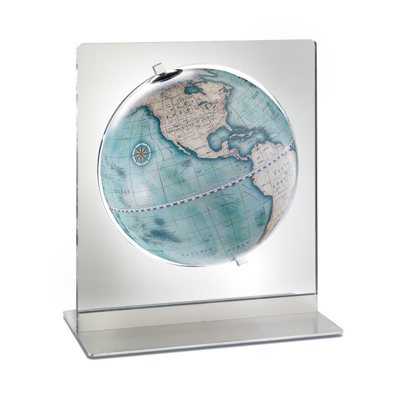 Mappamondo da scrivania cornice in plexiglass e mappa contemporanea