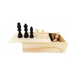 Scacchi in legno leggero classico con box in legno